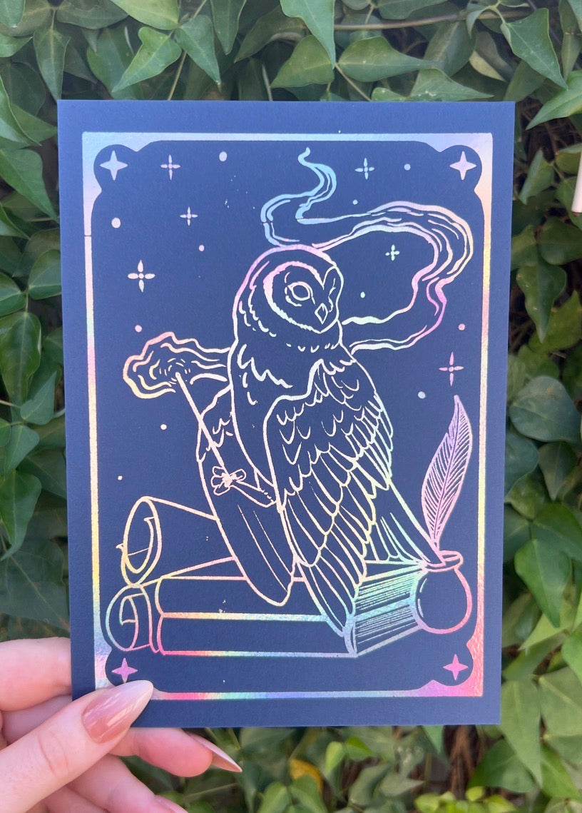 Owl Familiar A5 Foil Print