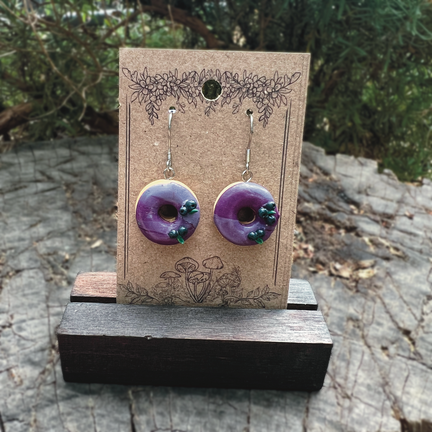 Blueberry Donut Earrings