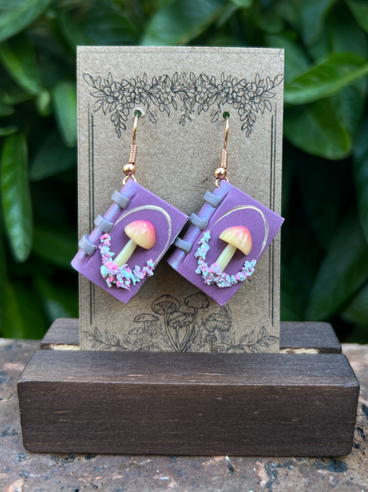 Fey Mushroom Spellbook Earrings