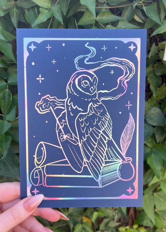 Owl Familiar A5 Foil Print