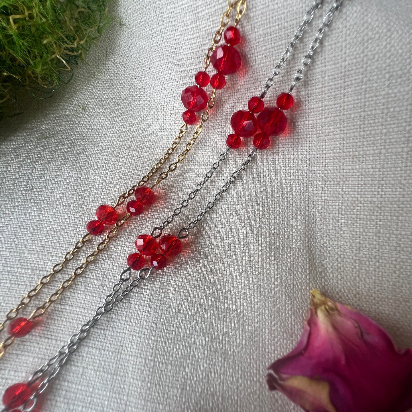 Red Glass Beaded Glasses Chain