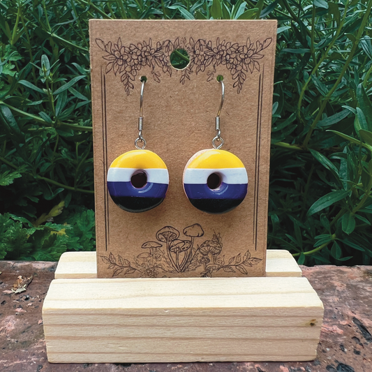 Non Binary Flag Donut Earrings