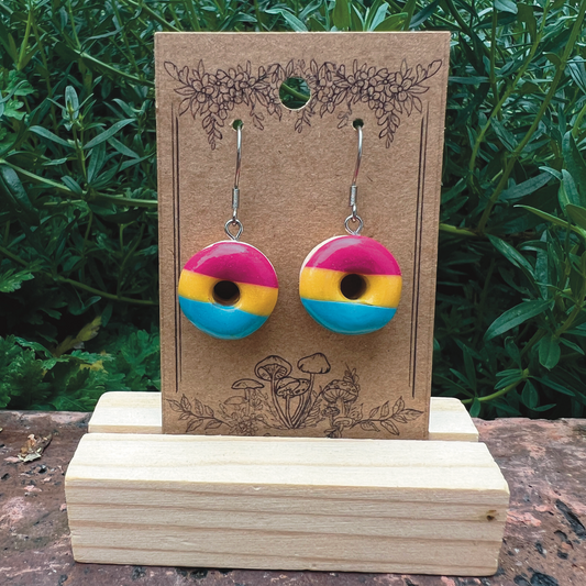 Pansexual Flag Donut Earrings