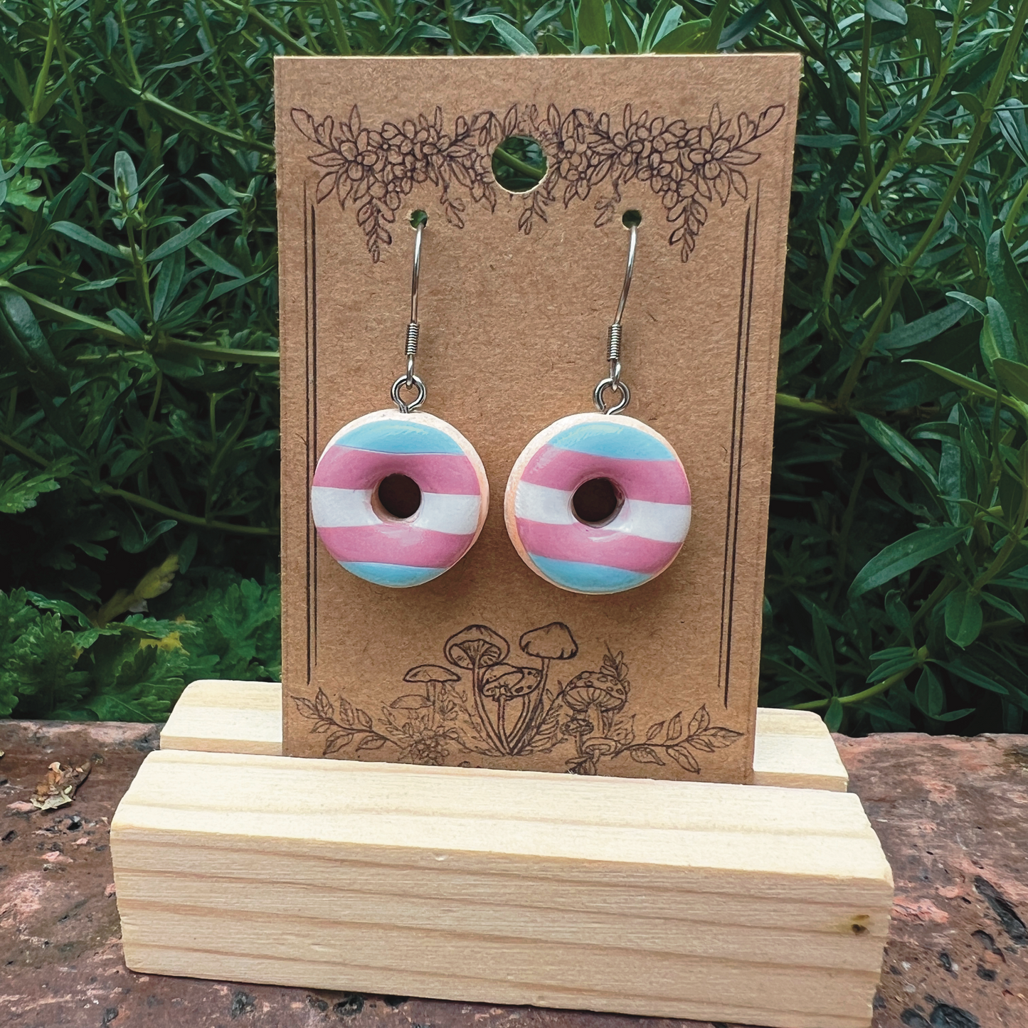 Transgender Flag Donut Earrings